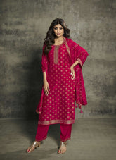 Embroidered Shilpa Shetty Salwar Suit in Red